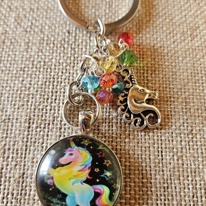 Colorful Unicorn Keychain orvpurse charm with Charms